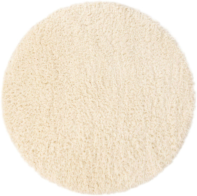 Pearl 6' 7 x 6' 7 Infinity Shag Round Area Rug Thick Soft Touch Fluffy & Plush Shaggy Pile 100% Polypropylene With Jute Backing Solid Color Minimalist Carpet for Sale at Rug Engine