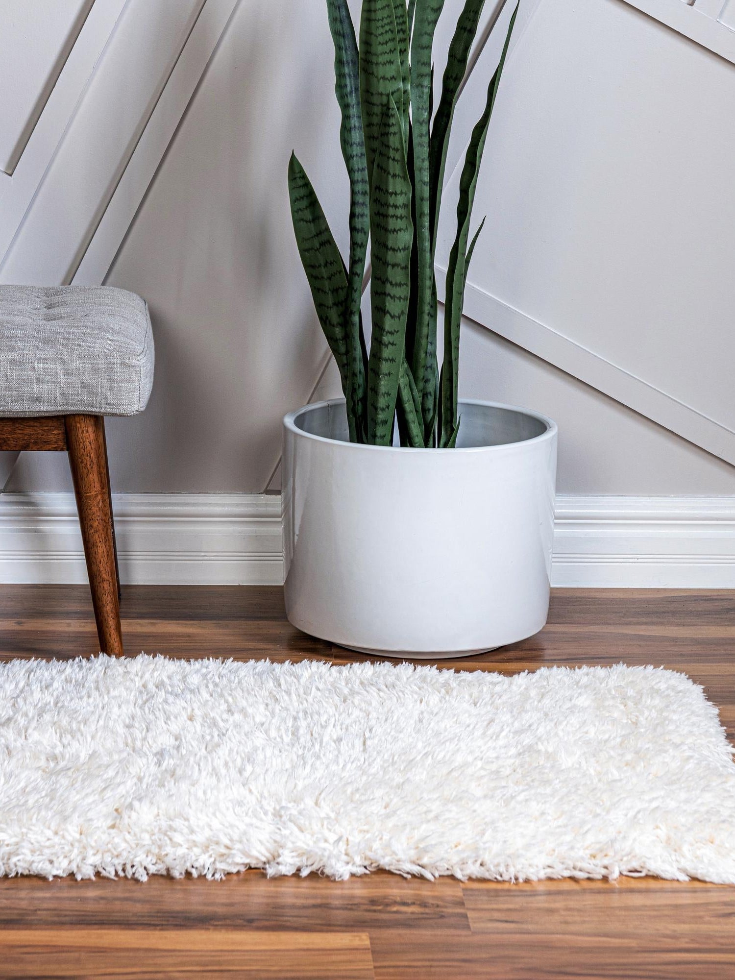 Pearl 2' 7 x 10' Infinity Shag Runner Area Rug Thick Soft Touch Fluffy & Plush Shaggy Pile 100% Polypropylene With Jute Backing Solid Color Minimalist Carpet for Sale at Rug Engine