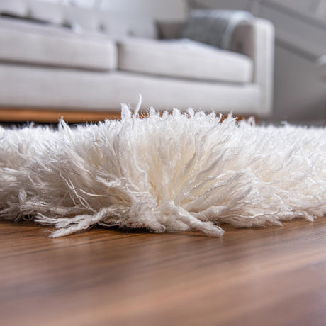 Pearl 2' 7 x 13' 1 Infinity Shag Runner Area Rug Thick Soft Touch Fluffy & Plush Shaggy Pile 100% Polypropylene With Jute Backing Solid Color Minimalist Carpet for Sale at Rug Engine