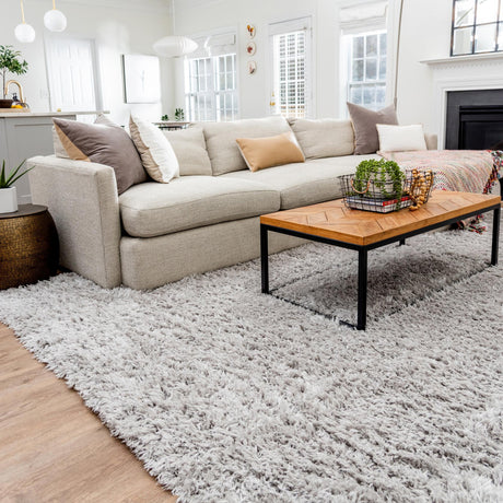 Ash 2' x 3' Infinity Shag Rectangle Area Rug Thick Soft Touch Fluffy & Plush Shaggy Pile 100% Polypropylene With Jute Backing Solid Color Minimalist Carpet for Sale at Rug Engine