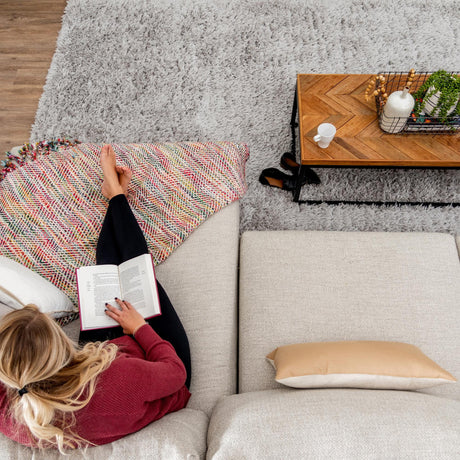 Ash 8' x 11' Infinity Shag Rectangle Area Rug Thick Soft Touch Fluffy & Plush Shaggy Pile 100% Polypropylene With Jute Backing Solid Color Minimalist Carpet for Sale at Rug Engine