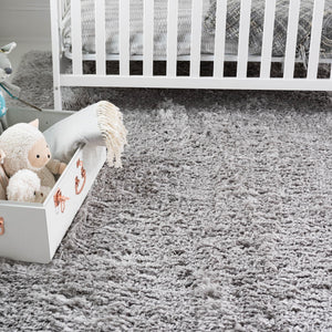 Ash 8' x 8' Infinity Shag Square Area Rug Thick Soft Touch Fluffy & Plush Shaggy Pile 100% Polypropylene With Jute Backing Solid Color Minimalist Carpet for Sale at Rug Engine