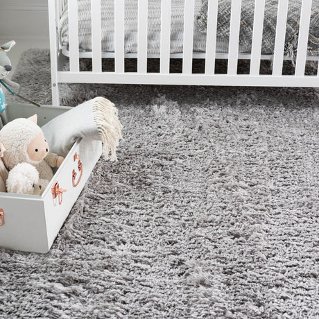 Ash 8' x 8' Infinity Shag Square Area Rug Thick Soft Touch Fluffy & Plush Shaggy Pile 100% Polypropylene With Jute Backing Solid Color Minimalist Carpet for Sale at Rug Engine