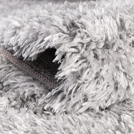Ash 8' x 8' Infinity Shag Square Area Rug Thick Soft Touch Fluffy & Plush Shaggy Pile 100% Polypropylene With Jute Backing Solid Color Minimalist Carpet for Sale at Rug Engine