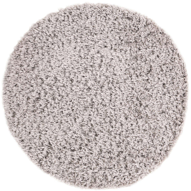 Ash 4' 1 x 4' 1 Infinity Shag Round Area Rug Thick Soft Touch Fluffy & Plush Shaggy Pile 100% Polypropylene With Jute Backing Solid Color Minimalist Carpet for Sale at Rug Engine