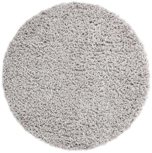 Ash 5' 1 x 5' 1 Infinity Shag Round Area Rug Thick Soft Touch Fluffy & Plush Shaggy Pile 100% Polypropylene With Jute Backing Solid Color Minimalist Carpet for Sale at Rug Engine