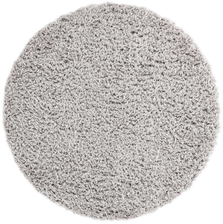 Ash 5' 1 x 5' 1 Infinity Shag Round Area Rug Thick Soft Touch Fluffy & Plush Shaggy Pile 100% Polypropylene With Jute Backing Solid Color Minimalist Carpet for Sale at Rug Engine