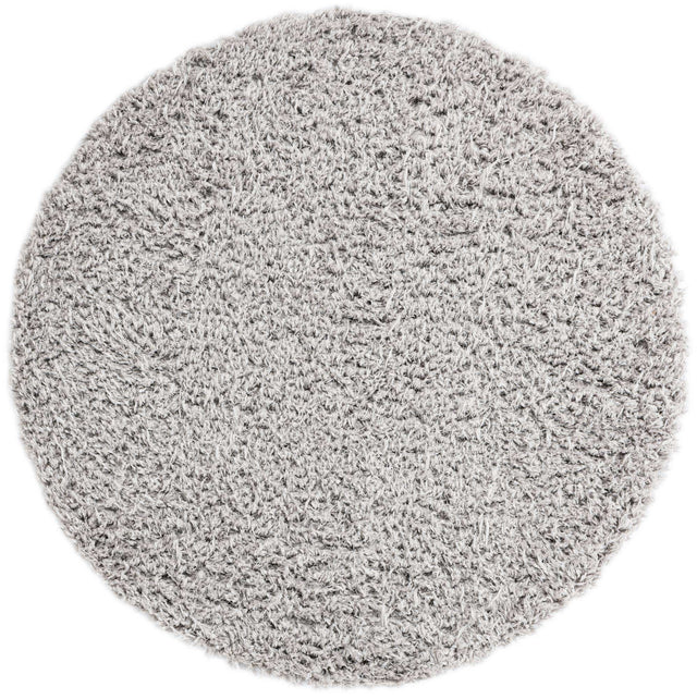 Ash 5' 1 x 5' 1 Infinity Shag Round Area Rug Thick Soft Touch Fluffy & Plush Shaggy Pile 100% Polypropylene With Jute Backing Solid Color Minimalist Carpet for Sale at Rug Engine