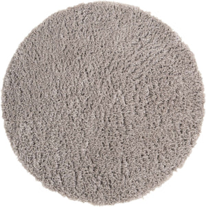 Ash 6' 7 x 6' 7 Infinity Shag Round Area Rug Thick Soft Touch Fluffy & Plush Shaggy Pile 100% Polypropylene With Jute Backing Solid Color Minimalist Carpet for Sale at Rug Engine