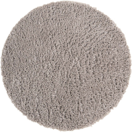 Ash 6' 7 x 6' 7 Infinity Shag Round Area Rug Thick Soft Touch Fluffy & Plush Shaggy Pile 100% Polypropylene With Jute Backing Solid Color Minimalist Carpet for Sale at Rug Engine