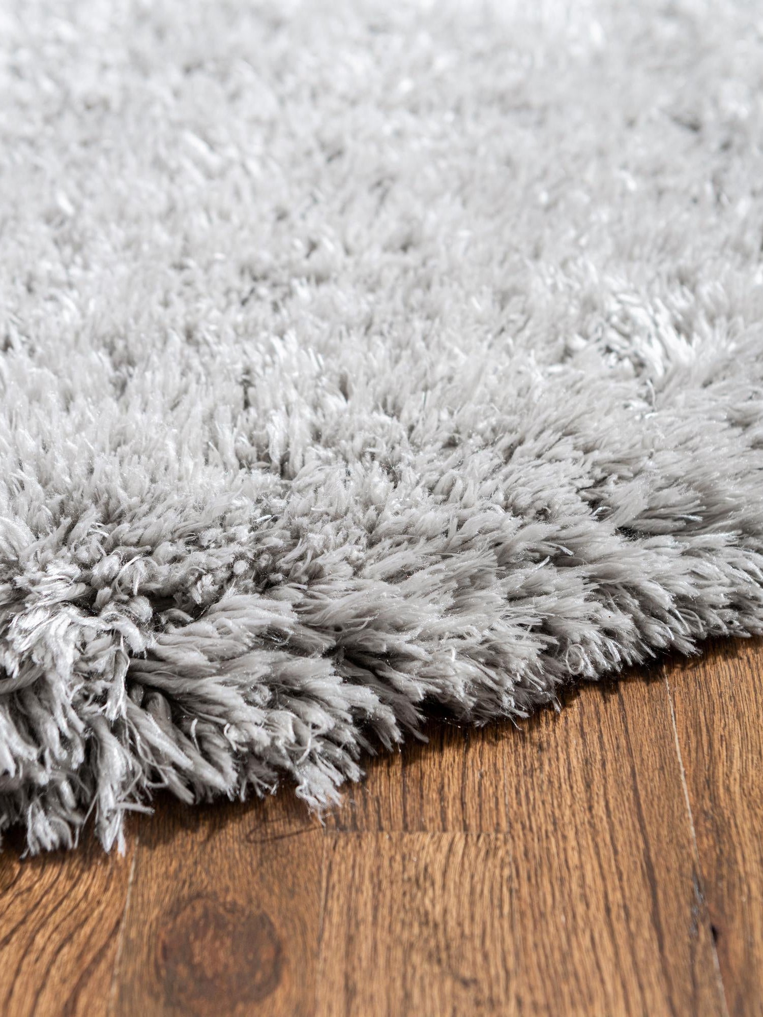 Ash 8' x 8' Infinity Shag Round Area Rug Thick Soft Touch Fluffy & Plush Shaggy Pile 100% Polypropylene With Jute Backing Solid Color Minimalist Carpet for Sale at Rug Engine