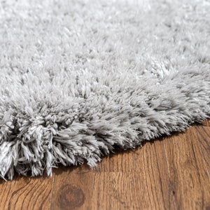 Ash 8' x 8' Infinity Shag Round Area Rug Thick Soft Touch Fluffy & Plush Shaggy Pile 100% Polypropylene With Jute Backing Solid Color Minimalist Carpet for Sale at Rug Engine