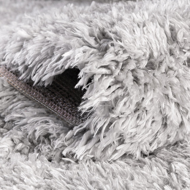 Ash 8' x 8' Infinity Shag Round Area Rug Thick Soft Touch Fluffy & Plush Shaggy Pile 100% Polypropylene With Jute Backing Solid Color Minimalist Carpet for Sale at Rug Engine