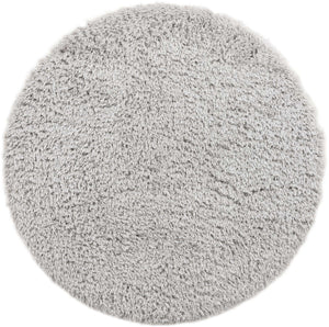Ash 6' 1 x 6' 1 Infinity Shag Round Area Rug Thick Soft Touch Fluffy & Plush Shaggy Pile 100% Polypropylene With Jute Backing Solid Color Minimalist Carpet for Sale at Rug Engine