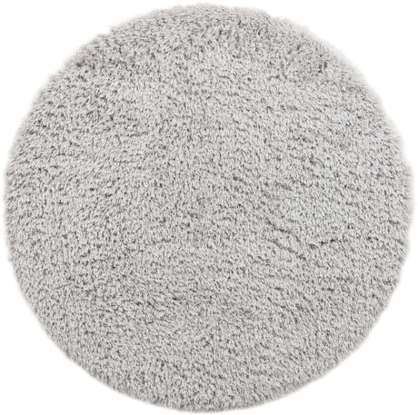 Ash 6' 1 x 6' 1 Infinity Shag Round Area Rug Thick Soft Touch Fluffy & Plush Shaggy Pile 100% Polypropylene With Jute Backing Solid Color Minimalist Carpet for Sale at Rug Engine
