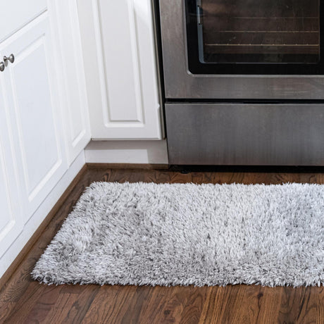 Ash 2' 7 x 13' 1 Infinity Shag Runner Area Rug Thick Soft Touch Fluffy & Plush Shaggy Pile 100% Polypropylene With Jute Backing Solid Color Minimalist Carpet for Sale at Rug Engine