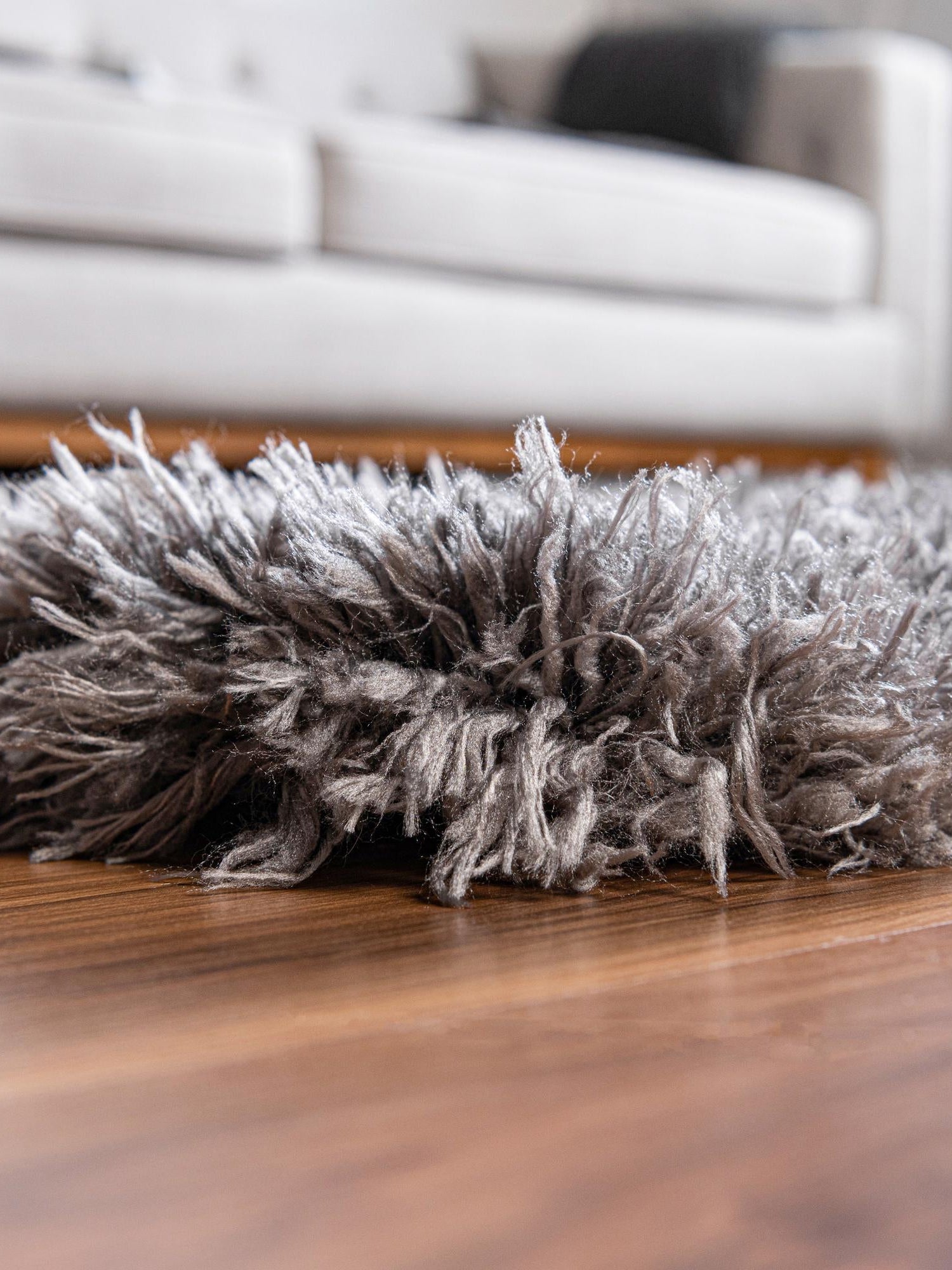 Smoke 8' x 10' Infinity Shag Rectangle Area Rug Thick Soft Touch Fluffy & Plush Shaggy Pile 100% Polypropylene With Jute Backing Solid Color Minimalist Carpet for Sale at Rug Engine