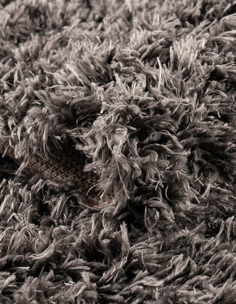 Smoke 4' 1 x 6' 1 Infinity Shag Rectangle Area Rug Thick Soft Touch Fluffy & Plush Shaggy Pile 100% Polypropylene With Jute Backing Solid Color Minimalist Carpet for Sale at Rug Engine