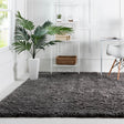 Smoke 8' x 8' Infinity Shag Square Area Rug Thick Soft Touch Fluffy & Plush Shaggy Pile 100% Polypropylene With Jute Backing Solid Color Minimalist Carpet for Sale at Rug Engine