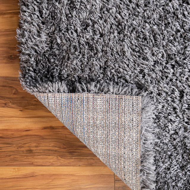 Smoke 8' x 8' Infinity Shag Square Area Rug Thick Soft Touch Fluffy & Plush Shaggy Pile 100% Polypropylene With Jute Backing Solid Color Minimalist Carpet for Sale at Rug Engine