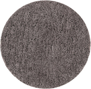 Smoke 5' 1 x 5' 1 Infinity Shag Round Area Rug Thick Soft Touch Fluffy & Plush Shaggy Pile 100% Polypropylene With Jute Backing Solid Color Minimalist Carpet for Sale at Rug Engine