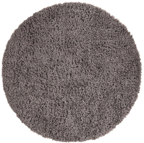 Smoke 6' 7 x 6' 7 Infinity Shag Round Area Rug Thick Soft Touch Fluffy & Plush Shaggy Pile 100% Polypropylene With Jute Backing Solid Color Minimalist Carpet for Sale at Rug Engine