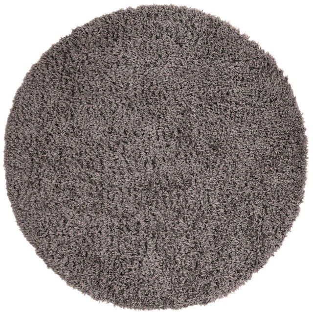 Smoke 6' 7 x 6' 7 Infinity Shag Round Area Rug Thick Soft Touch Fluffy & Plush Shaggy Pile 100% Polypropylene With Jute Backing Solid Color Minimalist Carpet for Sale at Rug Engine