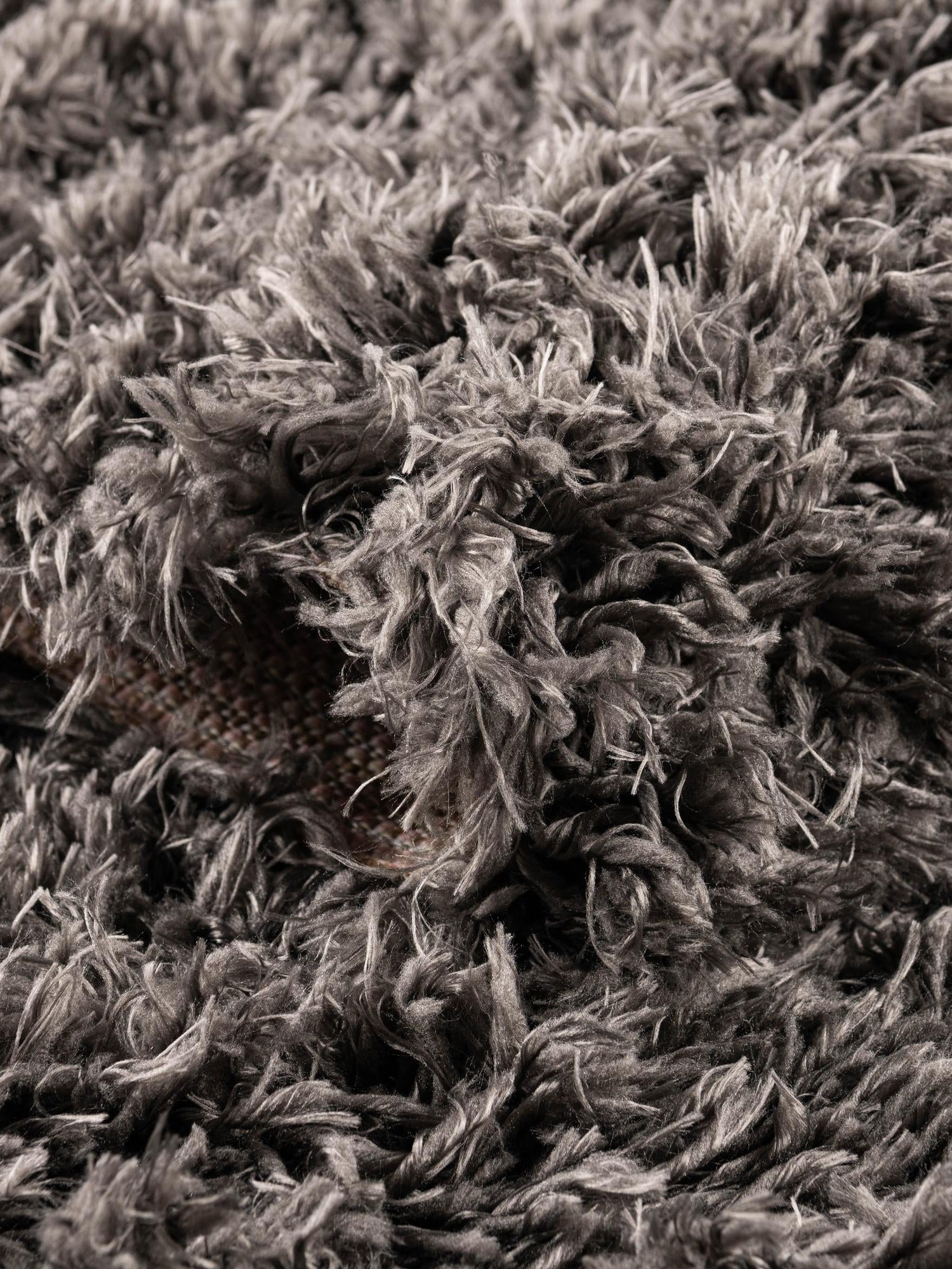 Smoke 6' 7 x 6' 7 Infinity Shag Round Area Rug Thick Soft Touch Fluffy & Plush Shaggy Pile 100% Polypropylene With Jute Backing Solid Color Minimalist Carpet for Sale at Rug Engine