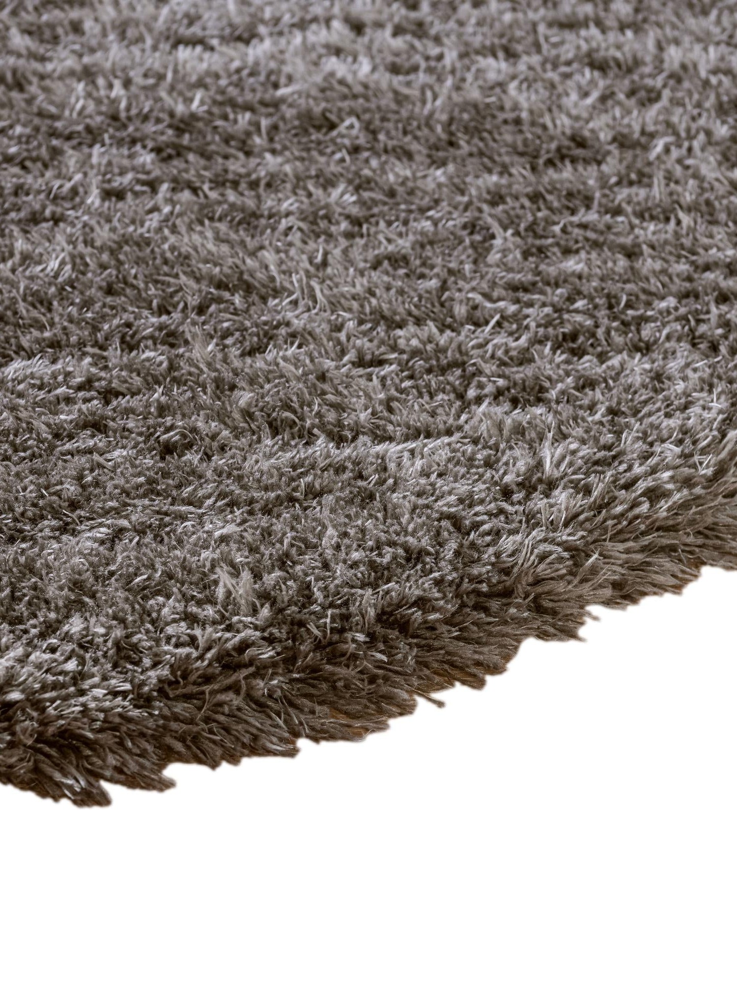 Smoke 6' 1 x 6' 1 Infinity Shag Round Area Rug Thick Soft Touch Fluffy & Plush Shaggy Pile 100% Polypropylene With Jute Backing Solid Color Minimalist Carpet for Sale at Rug Engine