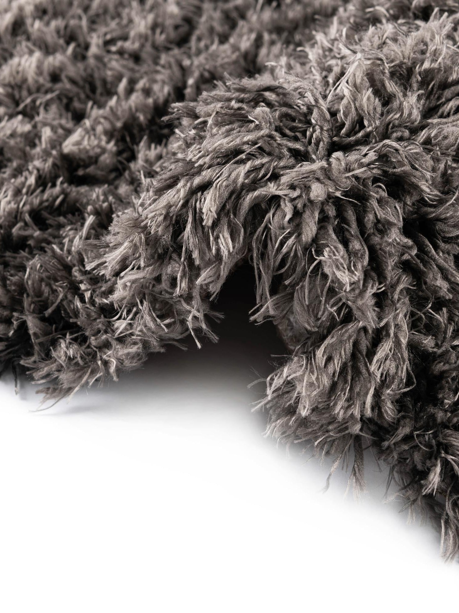 Smoke 6' 7 x 6' 7 Infinity Shag Round Area Rug Thick Soft Touch Fluffy & Plush Shaggy Pile 100% Polypropylene With Jute Backing Solid Color Minimalist Carpet for Sale at Rug Engine