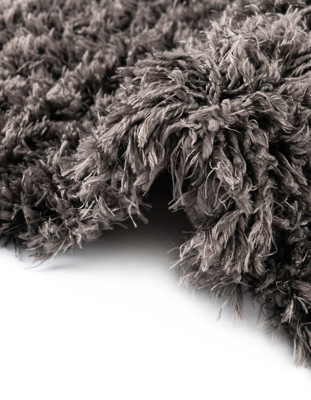 Smoke 6' 7 x 6' 7 Infinity Shag Round Area Rug Thick Soft Touch Fluffy & Plush Shaggy Pile 100% Polypropylene With Jute Backing Solid Color Minimalist Carpet for Sale at Rug Engine