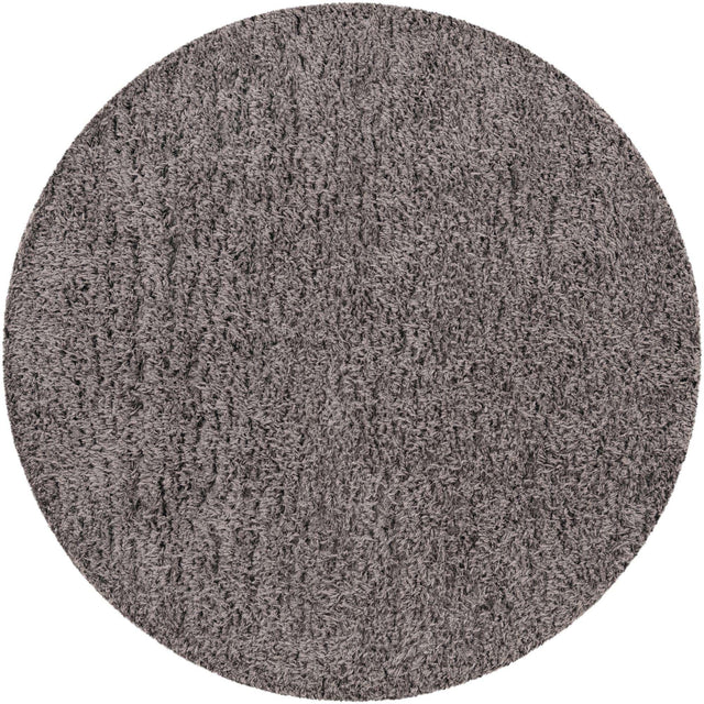 Smoke 6' 1 x 6' 1 Infinity Shag Round Area Rug Thick Soft Touch Fluffy & Plush Shaggy Pile 100% Polypropylene With Jute Backing Solid Color Minimalist Carpet for Sale at Rug Engine