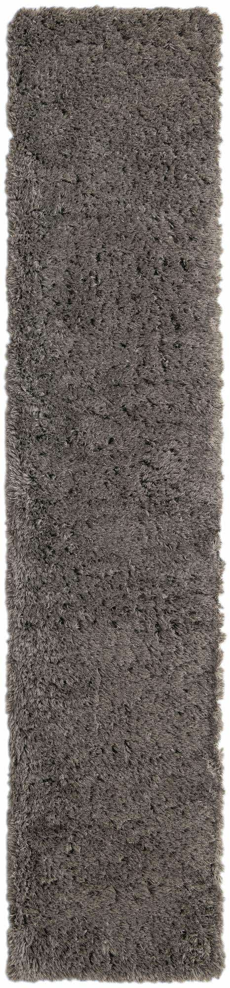 Smoke 2' 7 x 13' 1 Infinity Shag Runner Area Rug Thick Soft Touch Fluffy & Plush Shaggy Pile 100% Polypropylene With Jute Backing Solid Color Minimalist Carpet for Sale at Rug Engine