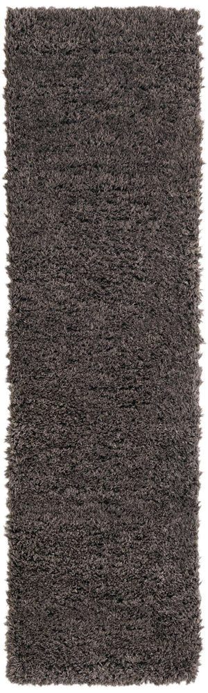 Smoke 2' 7 x 10' Infinity Shag Runner Area Rug Thick Soft Touch Fluffy & Plush Shaggy Pile 100% Polypropylene With Jute Backing Solid Color Minimalist Carpet for Sale at Rug Engine
