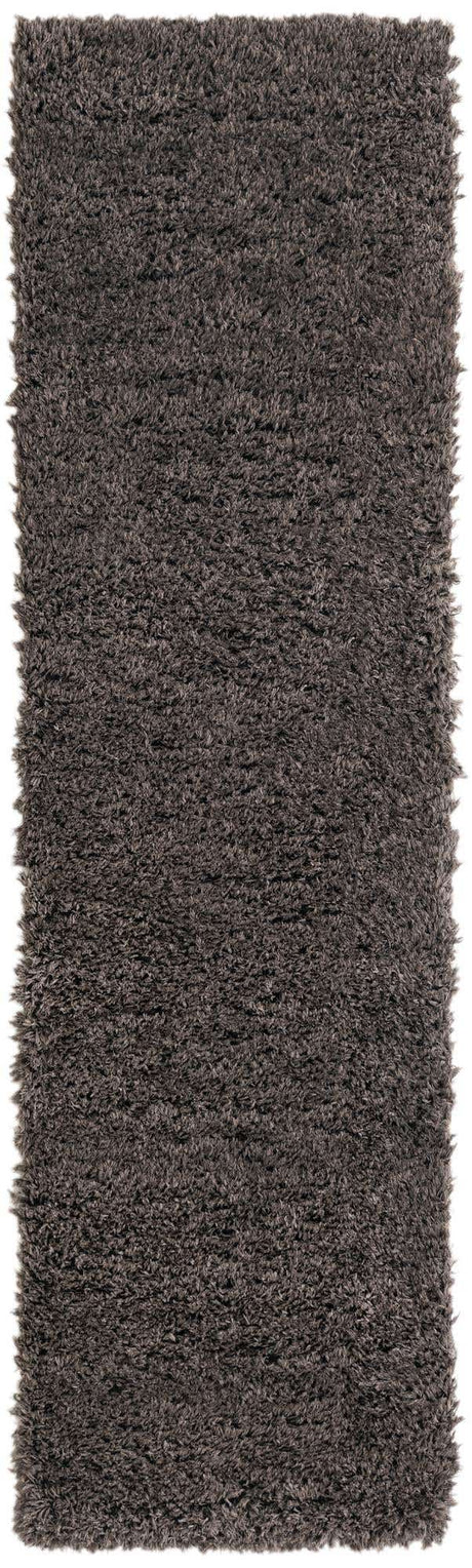 Smoke 2' 7 x 10' Infinity Shag Runner Area Rug Thick Soft Touch Fluffy & Plush Shaggy Pile 100% Polypropylene With Jute Backing Solid Color Minimalist Carpet for Sale at Rug Engine
