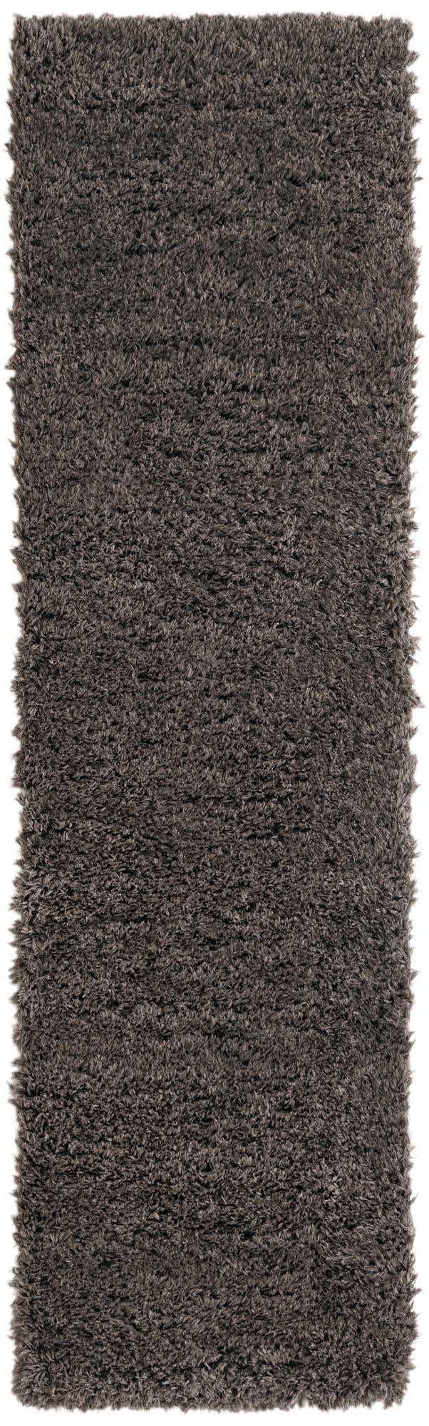 Smoke 2' 7 x 10' Infinity Shag Runner Area Rug Thick Soft Touch Fluffy & Plush Shaggy Pile 100% Polypropylene With Jute Backing Solid Color Minimalist Carpet for Sale at Rug Engine