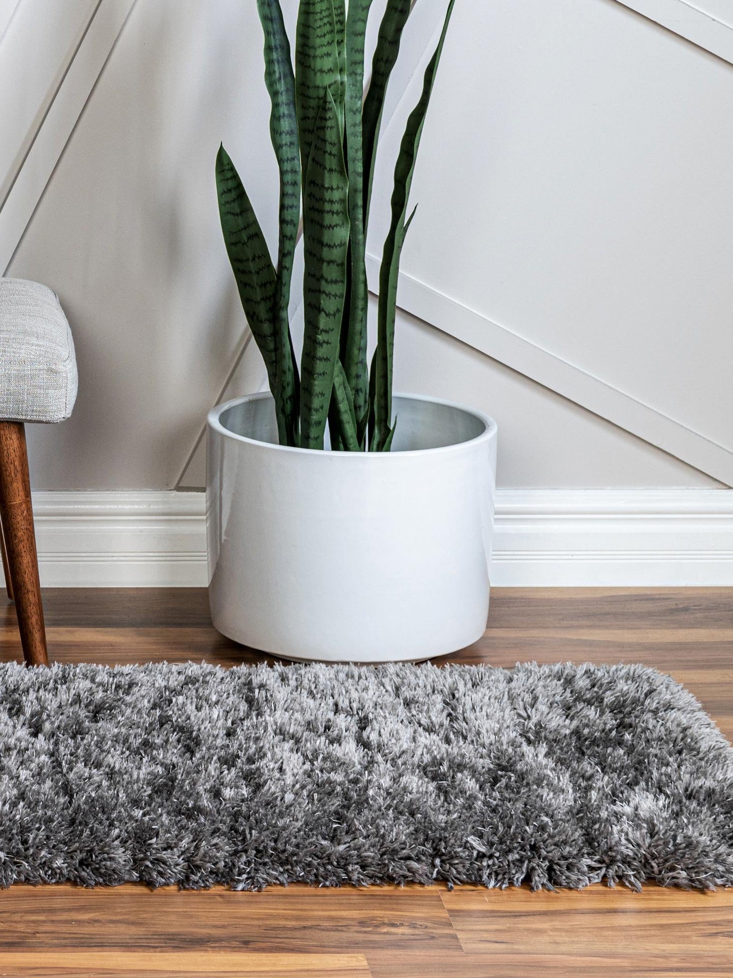 Smoke 2' x 6' 5 Infinity Shag Runner Area Rug Thick Soft Touch Fluffy & Plush Shaggy Pile 100% Polypropylene With Jute Backing Solid Color Minimalist Carpet for Sale at Rug Engine