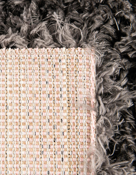 Smoke 2' 7 x 10' Infinity Shag Runner Area Rug Thick Soft Touch Fluffy & Plush Shaggy Pile 100% Polypropylene With Jute Backing Solid Color Minimalist Carpet for Sale at Rug Engine