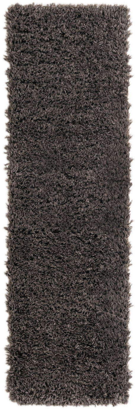 Smoke 2' x 6' 5 Infinity Shag Runner Area Rug Thick Soft Touch Fluffy & Plush Shaggy Pile 100% Polypropylene With Jute Backing Solid Color Minimalist Carpet for Sale at Rug Engine