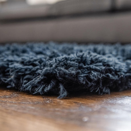 Cobalt 8' x 10' Infinity Shag Rectangle Area Rug Thick Soft Touch Fluffy & Plush Shaggy Pile 100% Polypropylene With Jute Backing Solid Color Minimalist Carpet for Sale at Rug Engine