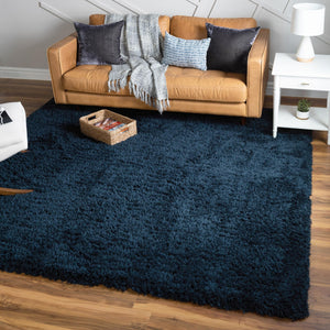 Cobalt 8' x 8' Infinity Shag Square Area Rug Thick Soft Touch Fluffy & Plush Shaggy Pile 100% Polypropylene With Jute Backing Solid Color Minimalist Carpet for Sale at Rug Engine