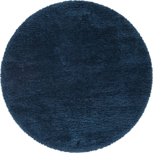 Cobalt 8' x 8' Infinity Shag Round Area Rug Thick Soft Touch Fluffy & Plush Shaggy Pile 100% Polypropylene With Jute Backing Solid Color Minimalist Carpet for Sale at Rug Engine