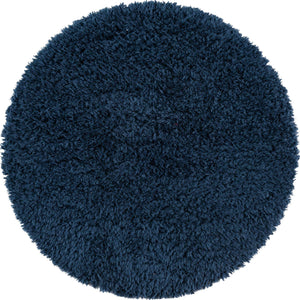 Cobalt 3' 3 x 3' 3 Infinity Shag Round Area Rug Thick Soft Touch Fluffy & Plush Shaggy Pile 100% Polypropylene With Jute Backing Solid Color Minimalist Carpet for Sale at Rug Engine