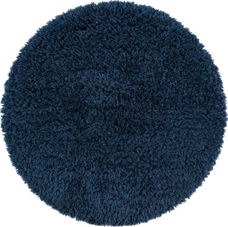 Cobalt 3' 3 x 3' 3 Infinity Shag Round Area Rug Thick Soft Touch Fluffy & Plush Shaggy Pile 100% Polypropylene With Jute Backing Solid Color Minimalist Carpet for Sale at Rug Engine