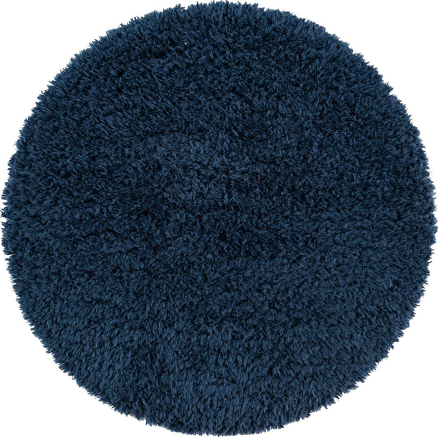Cobalt 3' 3 x 3' 3 Infinity Shag Round Area Rug Thick Soft Touch Fluffy & Plush Shaggy Pile 100% Polypropylene With Jute Backing Solid Color Minimalist Carpet for Sale at Rug Engine