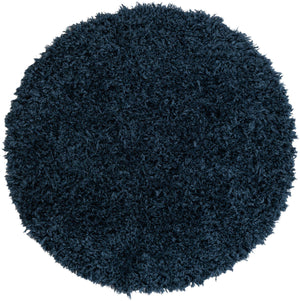 Cobalt 4' 1 x 4' 1 Infinity Shag Round Area Rug Thick Soft Touch Fluffy & Plush Shaggy Pile 100% Polypropylene With Jute Backing Solid Color Minimalist Carpet for Sale at Rug Engine