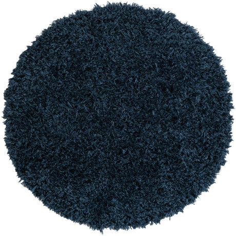 Cobalt 4' 1 x 4' 1 Infinity Shag Round Area Rug Thick Soft Touch Fluffy & Plush Shaggy Pile 100% Polypropylene With Jute Backing Solid Color Minimalist Carpet for Sale at Rug Engine