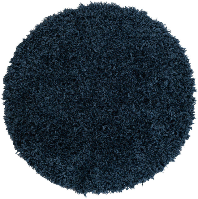 Cobalt 4' 1 x 4' 1 Infinity Shag Round Area Rug Thick Soft Touch Fluffy & Plush Shaggy Pile 100% Polypropylene With Jute Backing Solid Color Minimalist Carpet for Sale at Rug Engine