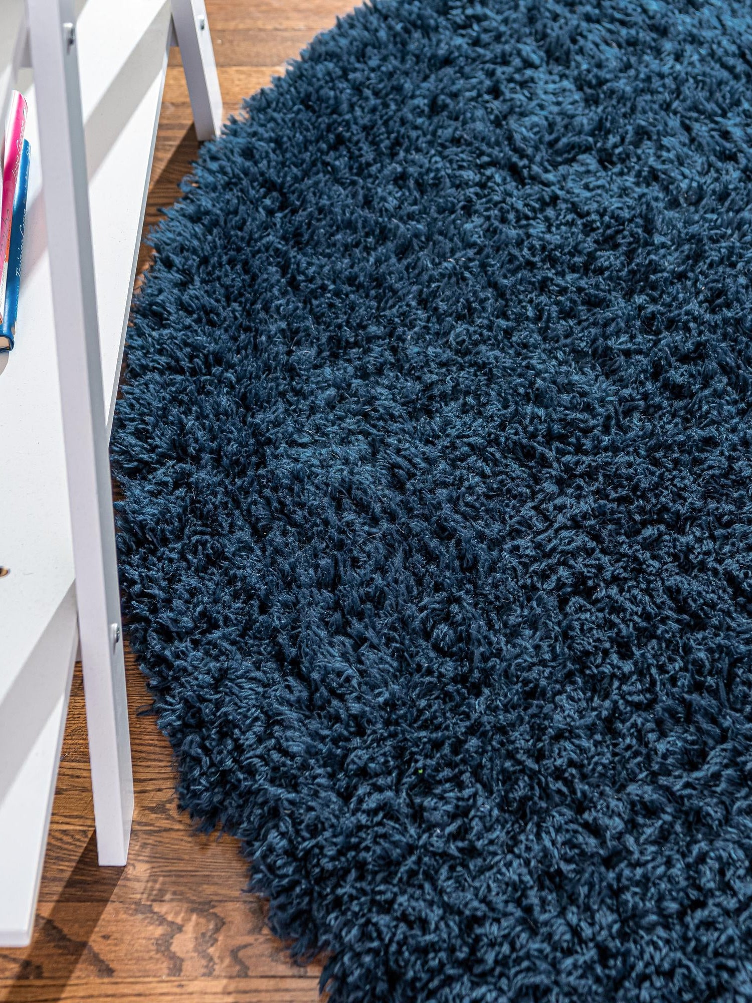 Cobalt 5' 1 x 5' 1 Infinity Shag Round Area Rug Thick Soft Touch Fluffy & Plush Shaggy Pile 100% Polypropylene With Jute Backing Solid Color Minimalist Carpet for Sale at Rug Engine