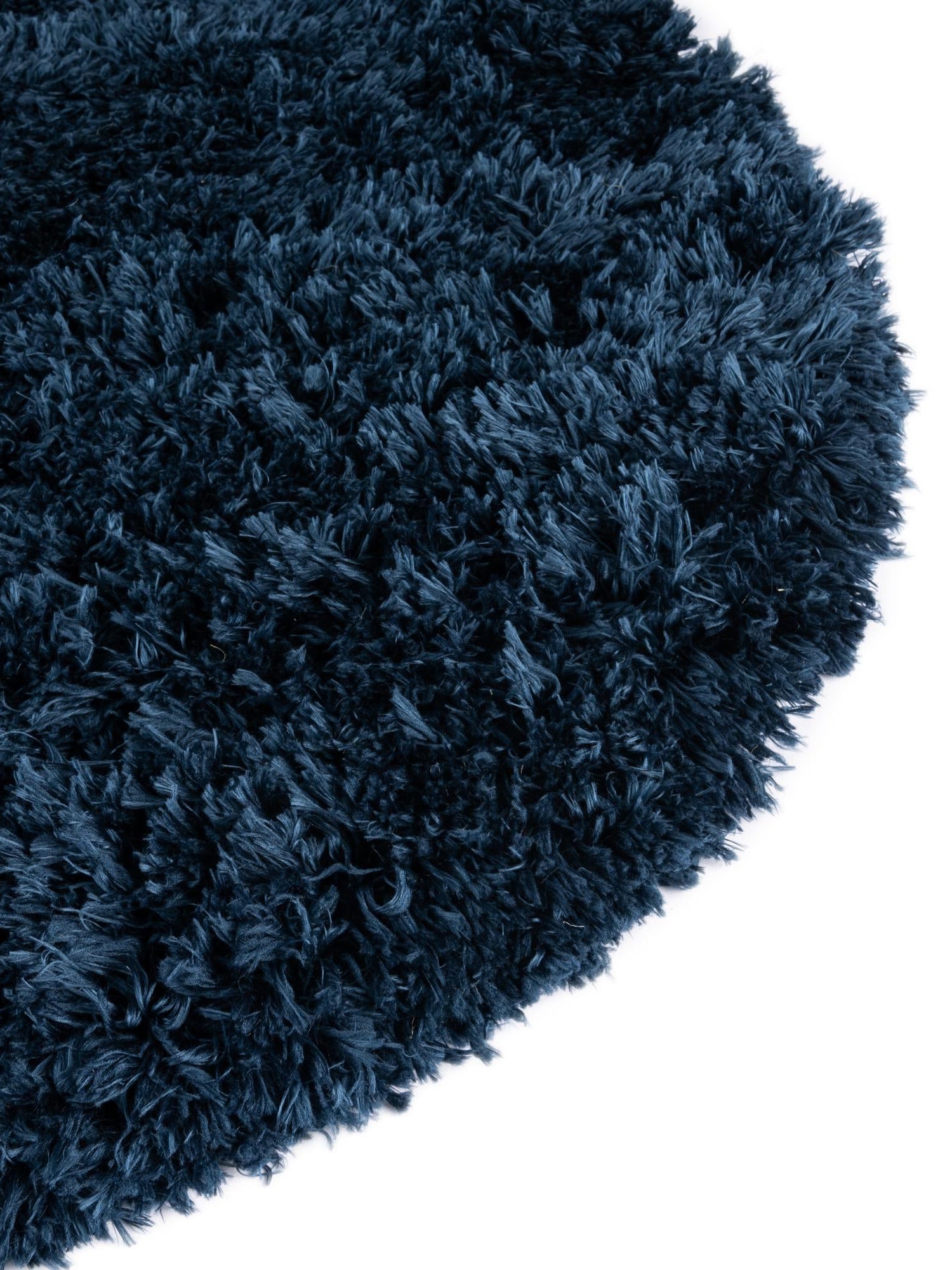 Cobalt 6' 7 x 6' 7 Infinity Shag Round Area Rug Thick Soft Touch Fluffy & Plush Shaggy Pile 100% Polypropylene With Jute Backing Solid Color Minimalist Carpet for Sale at Rug Engine